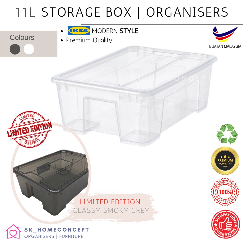 11L Storage Box IKEA SAMLA Style Home Organisers Cosmetics Box