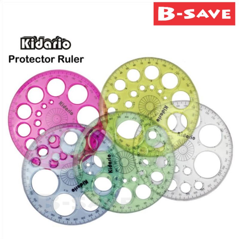 Protector Ruler 360 Degree / Round / Pembaris Bulat / Geometrical ...