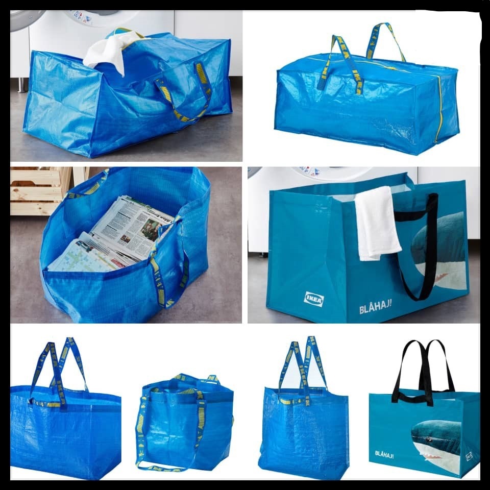 ORIGINAL Blue Bag Laundry Carrier Recycle Reusable Beg Biru Shopee
