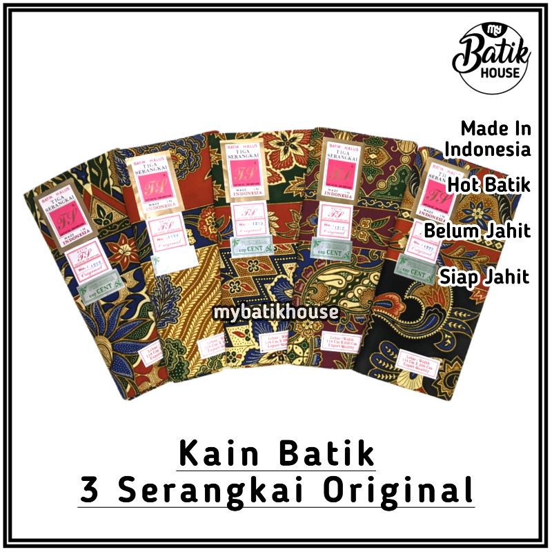 𝐓𝐢𝐠𝐚 𝐒𝐞𝐫𝐚𝐧𝐠𝐤𝐚𝐢 𝐀𝐬𝐥𝐢 Kain Batik Halus Original Indonesia Pilihan Belum ...