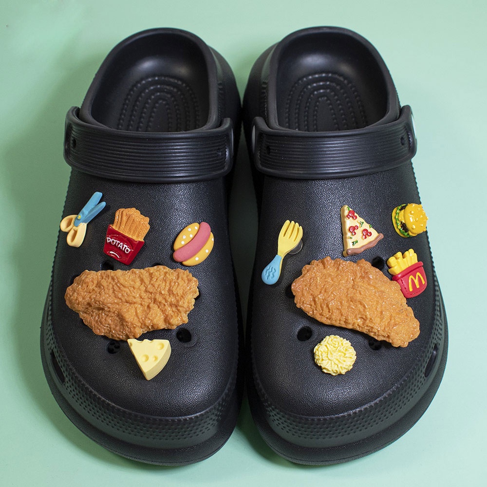 Cartoon Drumstick Food Crocs Jibbitz Charm Set Fried Chicken Jibits