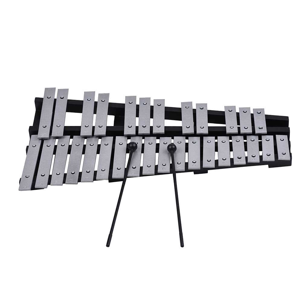 Foldable 30 Note Glockenspiel Xylophone Wooden Frame Aluminum Bars ...