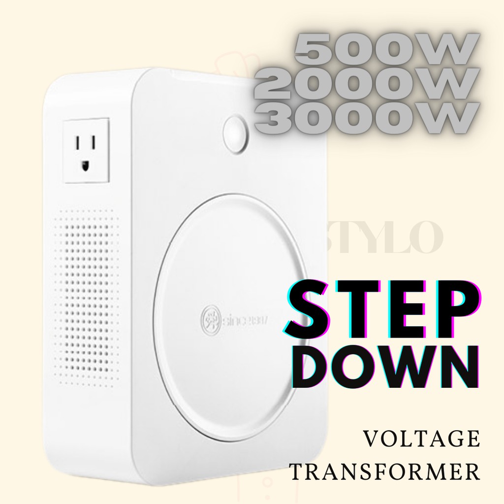 SH 500W2000W Step Down Voltage Transformer 220v/240v to 110v/100v Volt Convert Shopee Malaysia