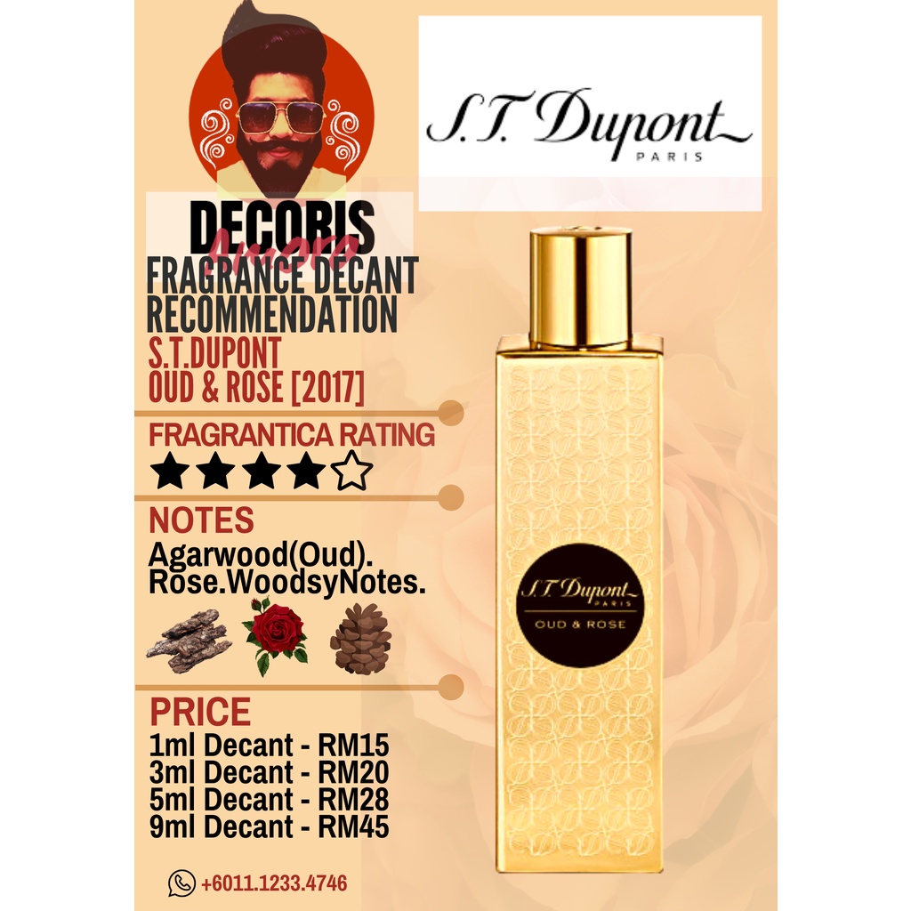 S.T. Dupont Oud Rose Decant Perfume Shopee Malaysia