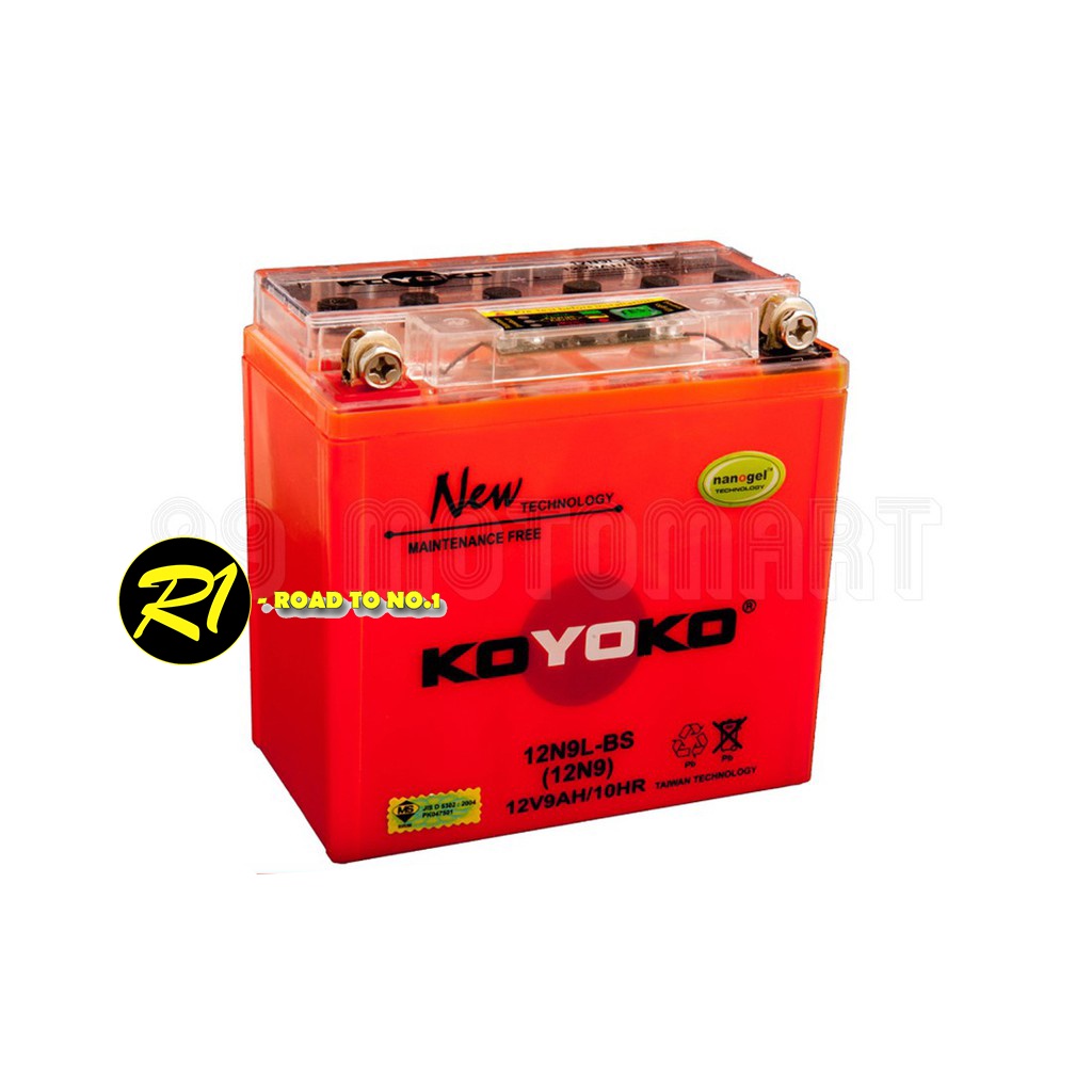 KOYOKO MOTORCYCLE BATTERY 12N9L-BS (12N9) 12V9AH/10HR | Shopee Malaysia