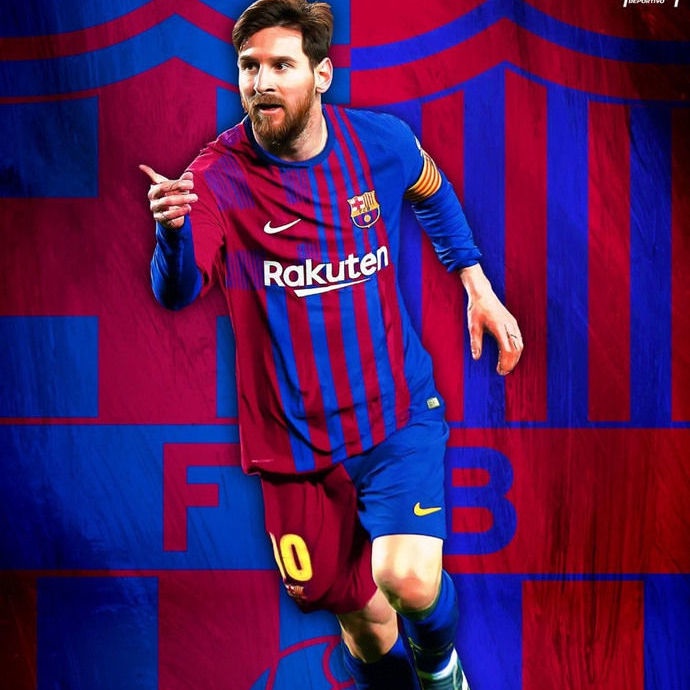 Messi in new barca kit online