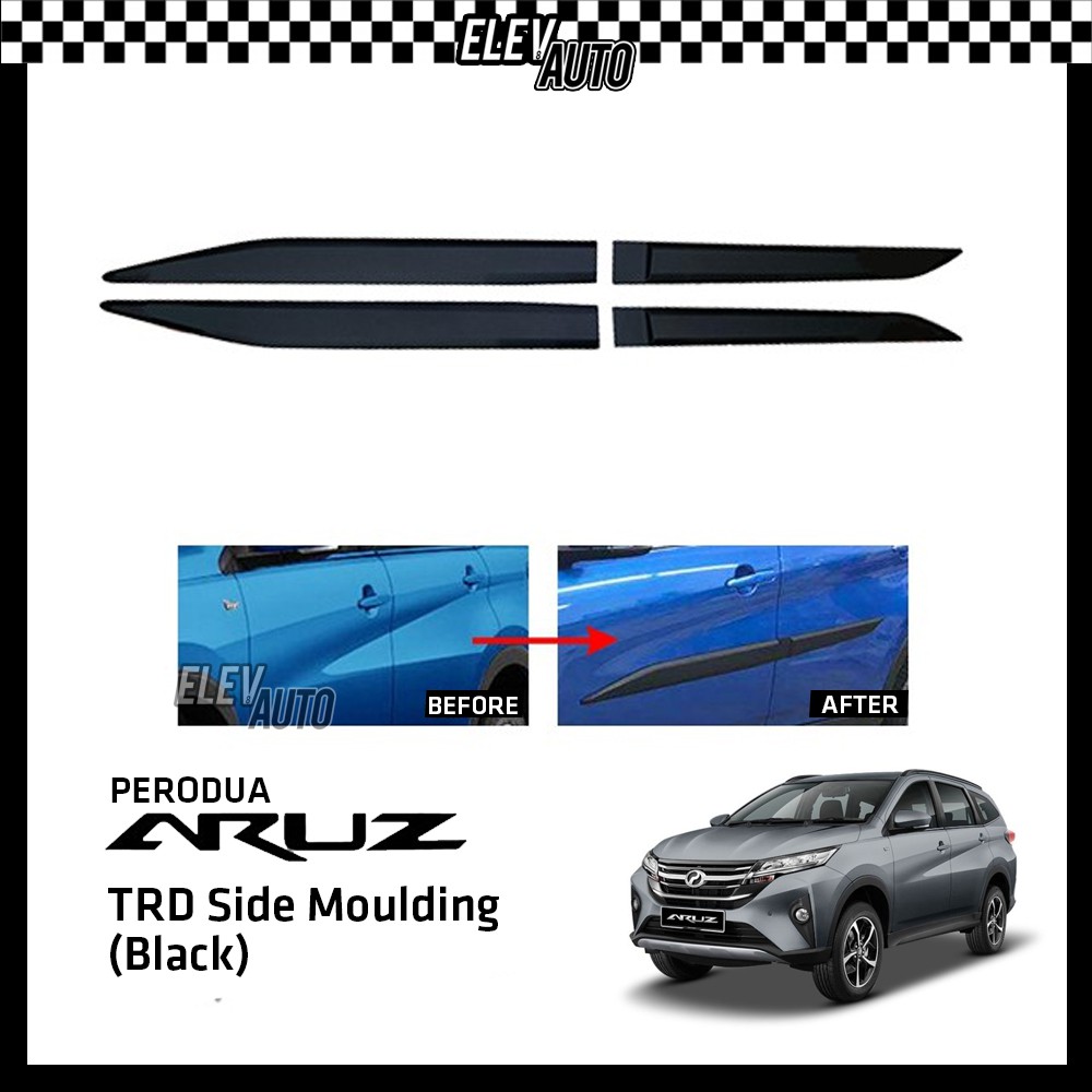 Perodua Aruz Matte Black Side Door Moulding Body Moulding TRD Shopee