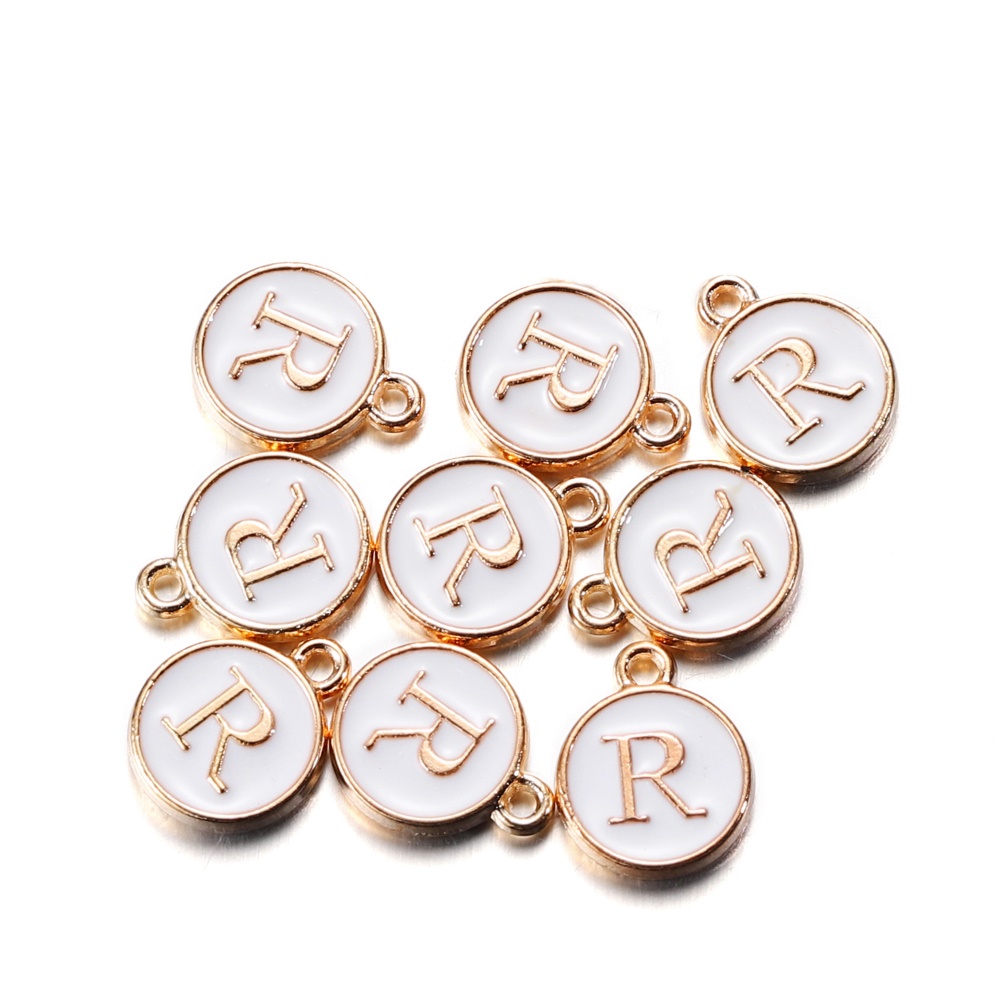Pieces/Batch 12mm White English letters Pendant Dripping oil