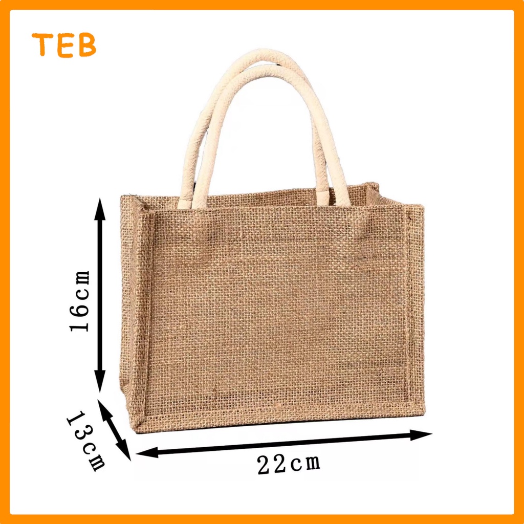 DIY Muji Plain Jute Bag Raw White String Recycle Bag Go Green Shopee