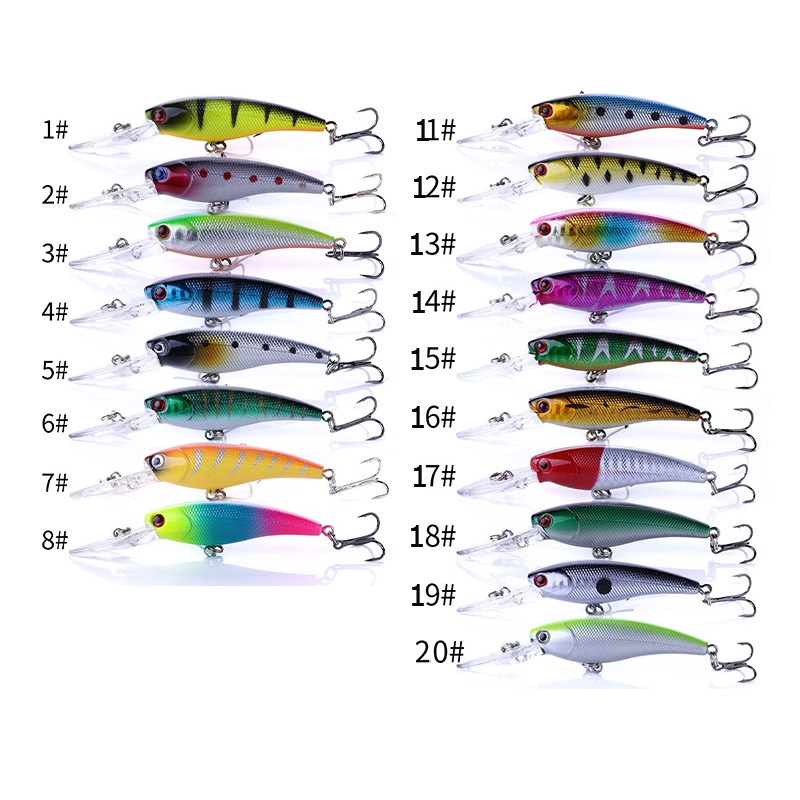 Leurres HENGJIA 8pcs Poisson Nageur 9cm 8.3g - Crankbait Truite Perche