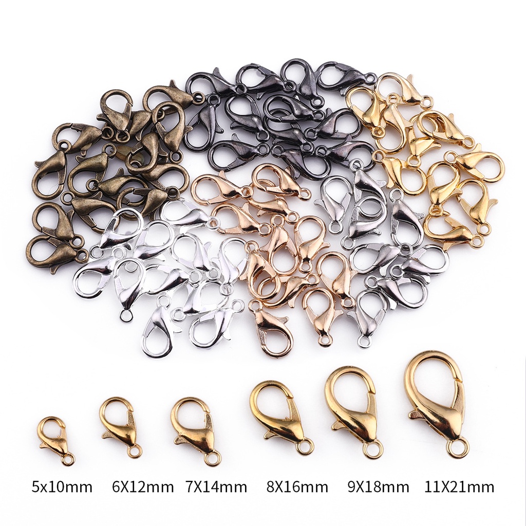 10pcs/lot 1021mm DIY Jewelry Material Alloy Lobster Clasp For Necklace
