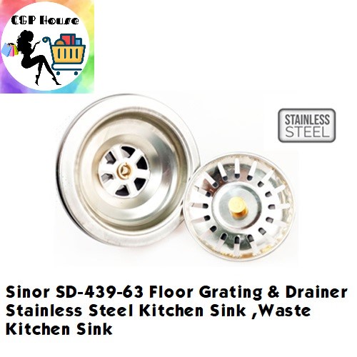 SD-439-63 Floor Grating & Drainer Stainless Steel Kitchen Sink ,Waste ...