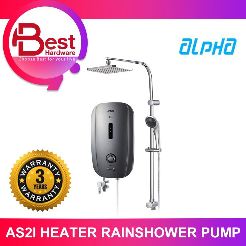 BEST HARDWARE - ALPHA AS-2i INSTANT WATER HEATER PLUS RAINSHOWER WITH ...