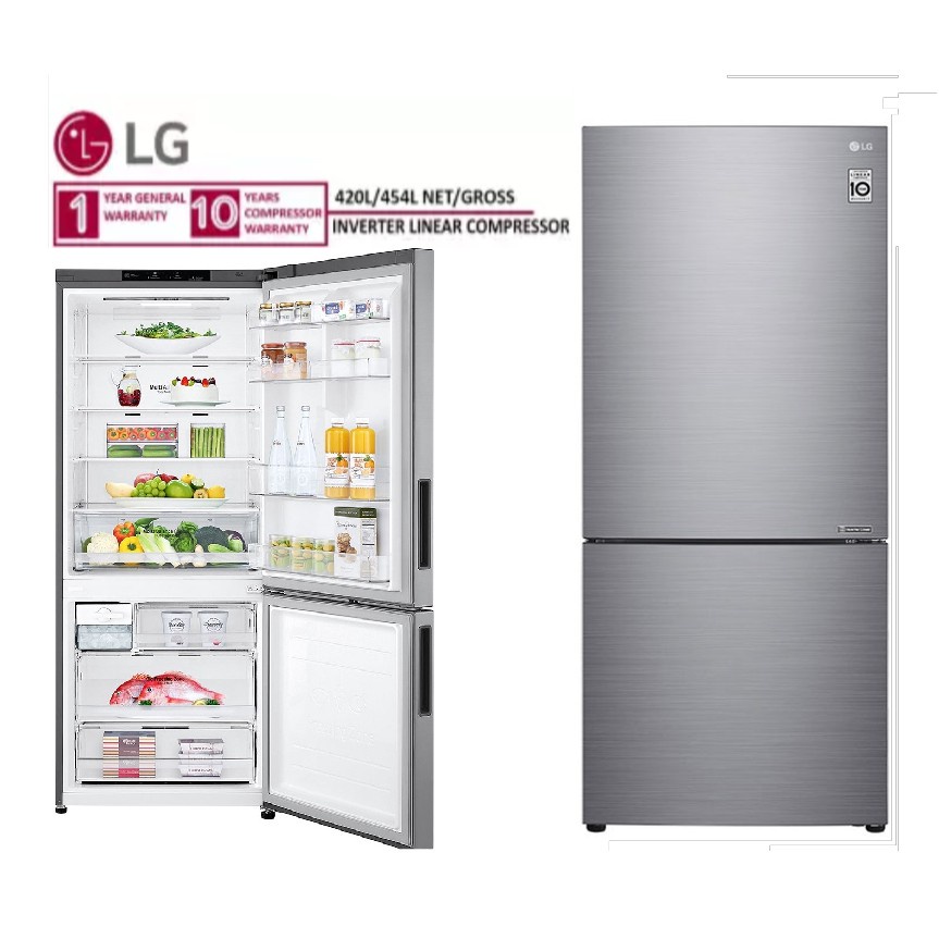 LG 2 Doors Fridge (454L) GCB529NLCZ Bottom Freezer with DoorCooling+
