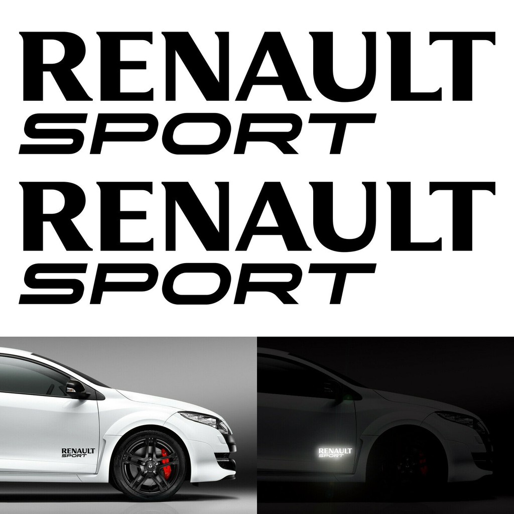 Stickers autocollants logo Renault sport Noir