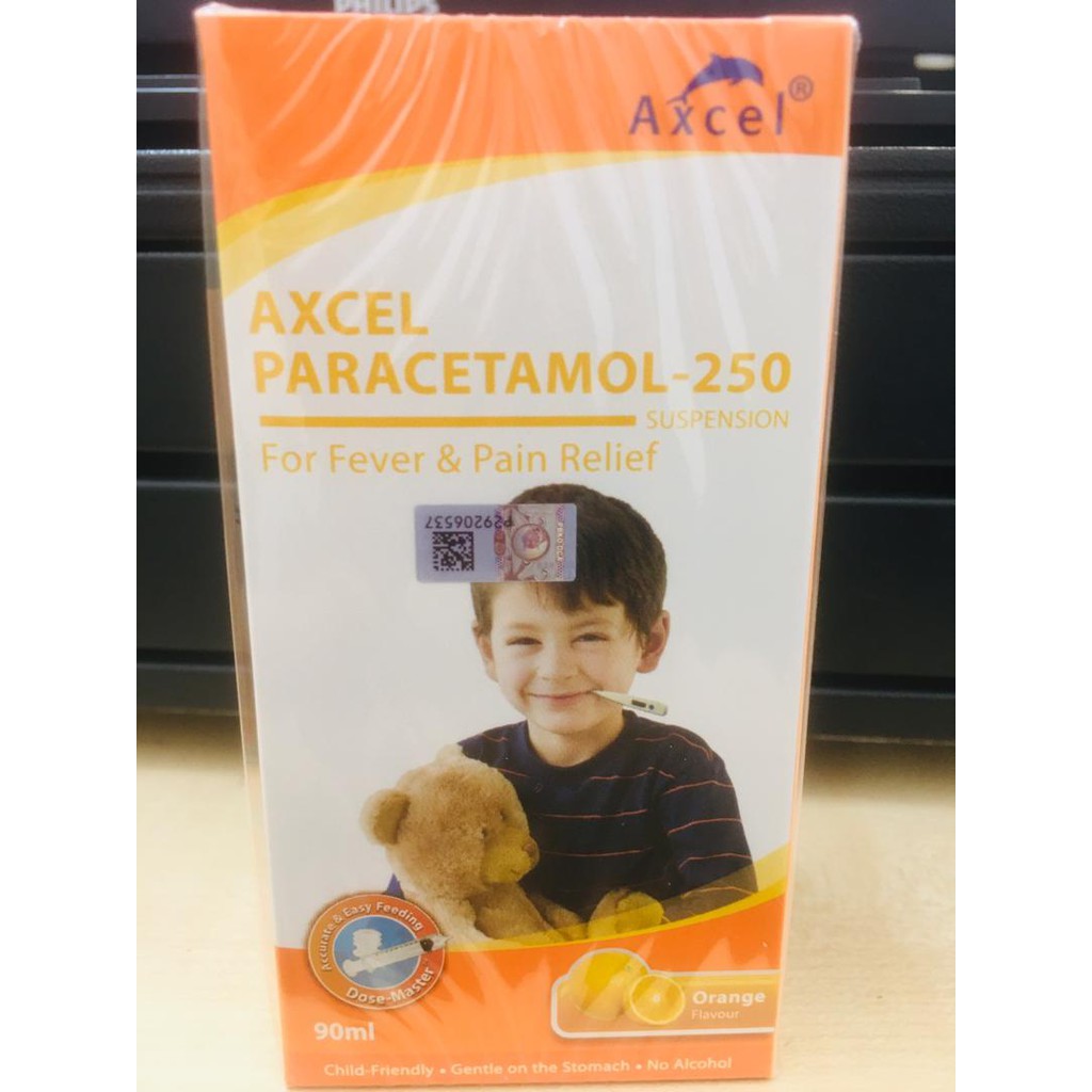 AXCEL PARACETAMOL250 CHILDREN FOR FEVER & PAIN RELIEF ORANGE FLAVOUR