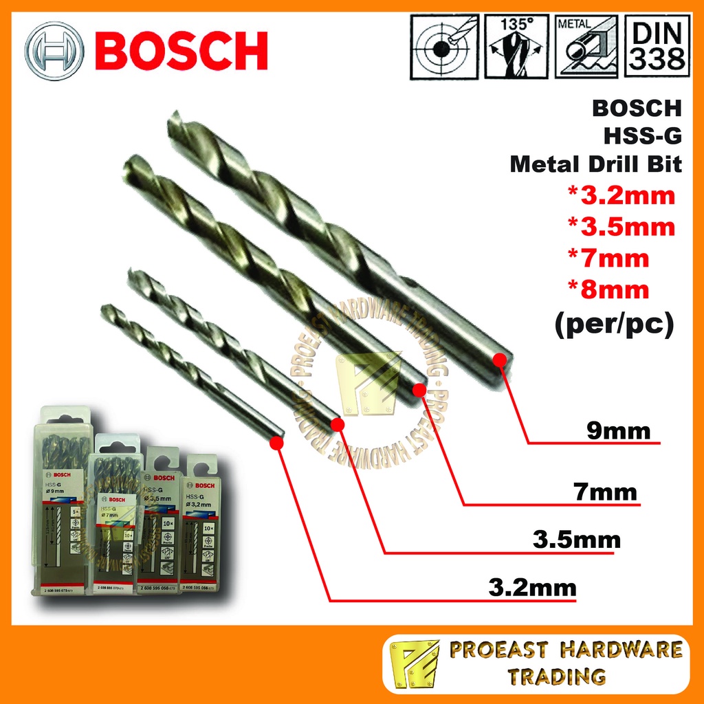 Bosch Hss G Metal Drill Bit Mm Mm Mm Mm Per Pc Shopee Malaysia