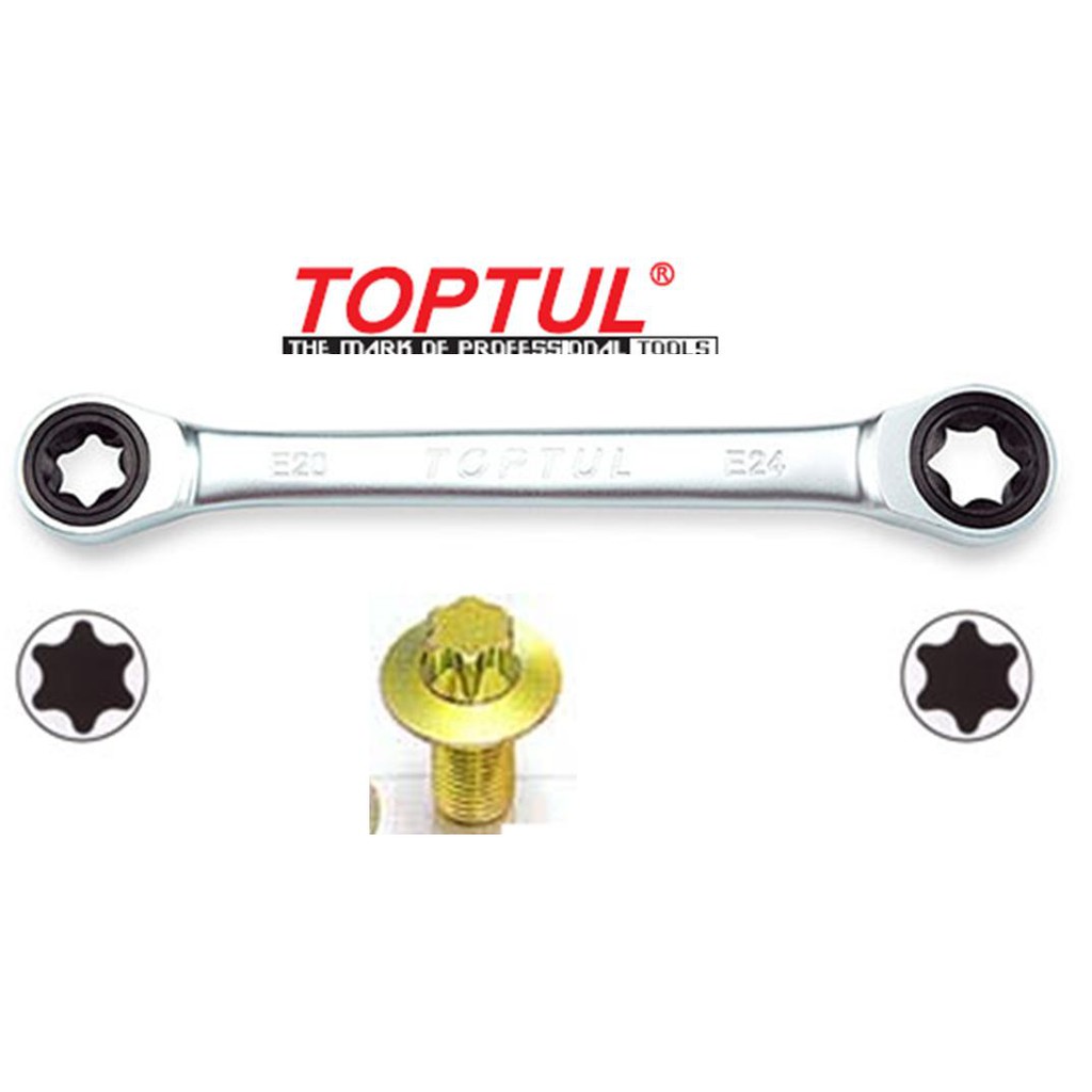 TOPTUL RATCHET DOUBLE E-TORX RING WRENCH (AOAC) | Shopee Malaysia