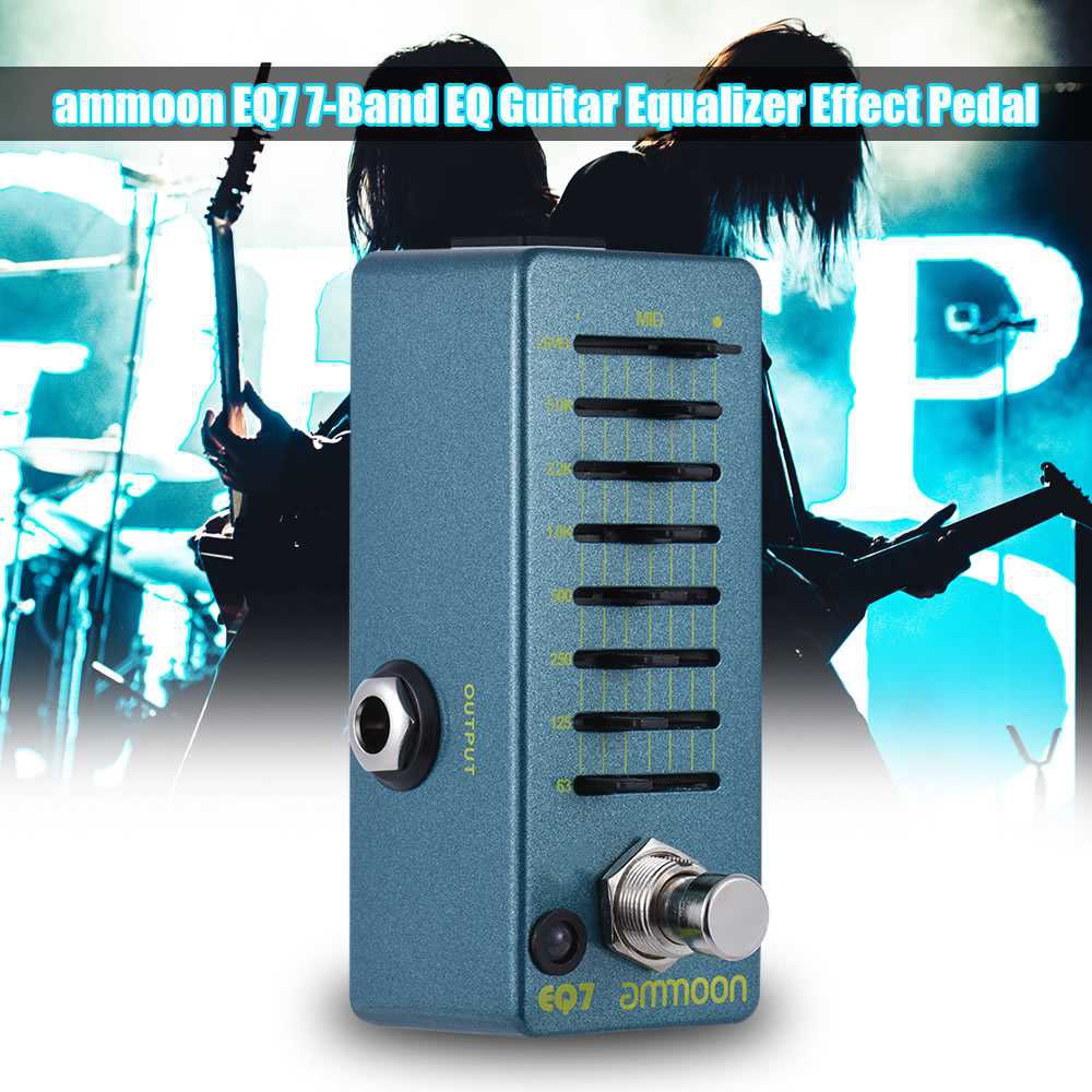 ammoon EQ7 Mini Guitar Equalizer Effect Pedal 7-Band EQ Aluminum Alloy ...