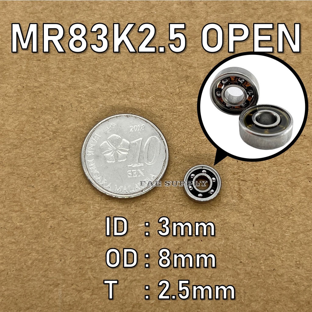 Bearing MR83 ZZ MR83 RS 3x8x3mm MR83K2.5 ZZ MR83K2.5 OP 3X8X2.5mm ...