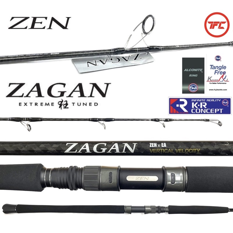 ZEN Zagan Vertical Velocity SW Jigging Rod Baitcast Overhead Spinning ...