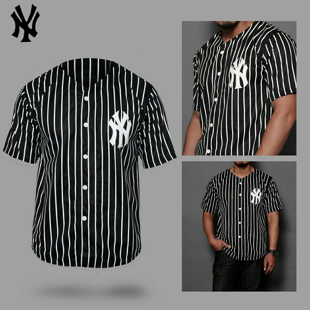 HITAM Premium Black Stripe baseball jersey T-Shirt/unisex jersey