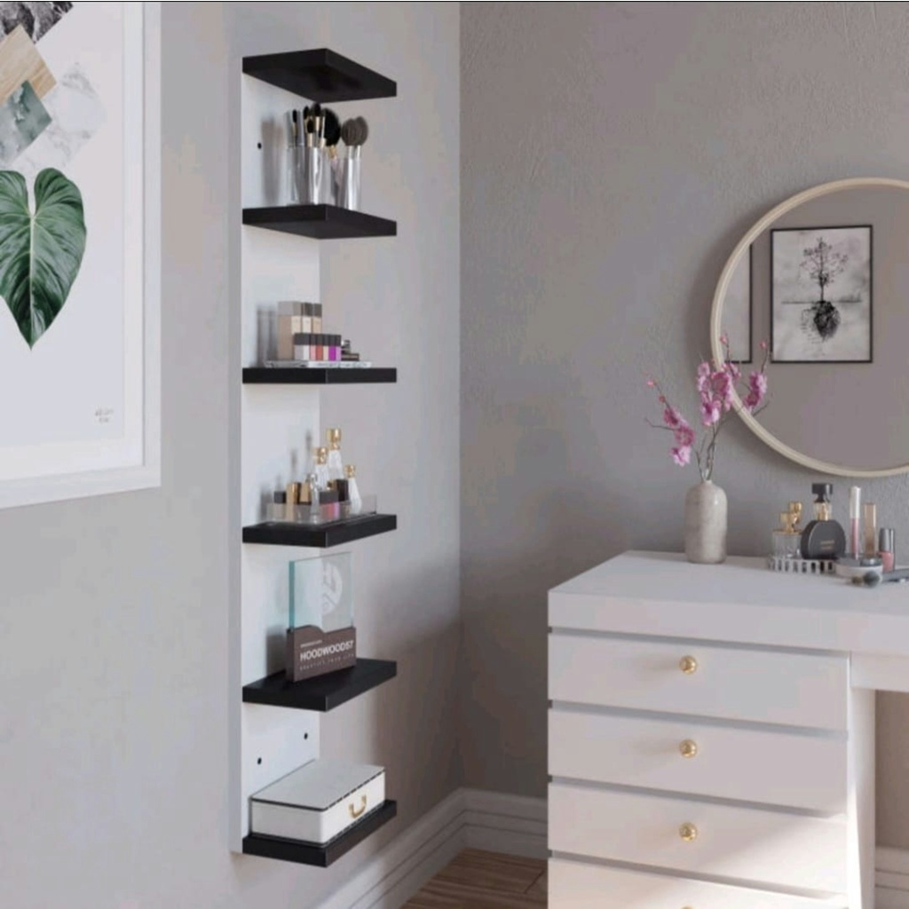 Wall Mounted Cosmetic Rack Minimalist Stacking Tier Shelf Multi-Purpose ...