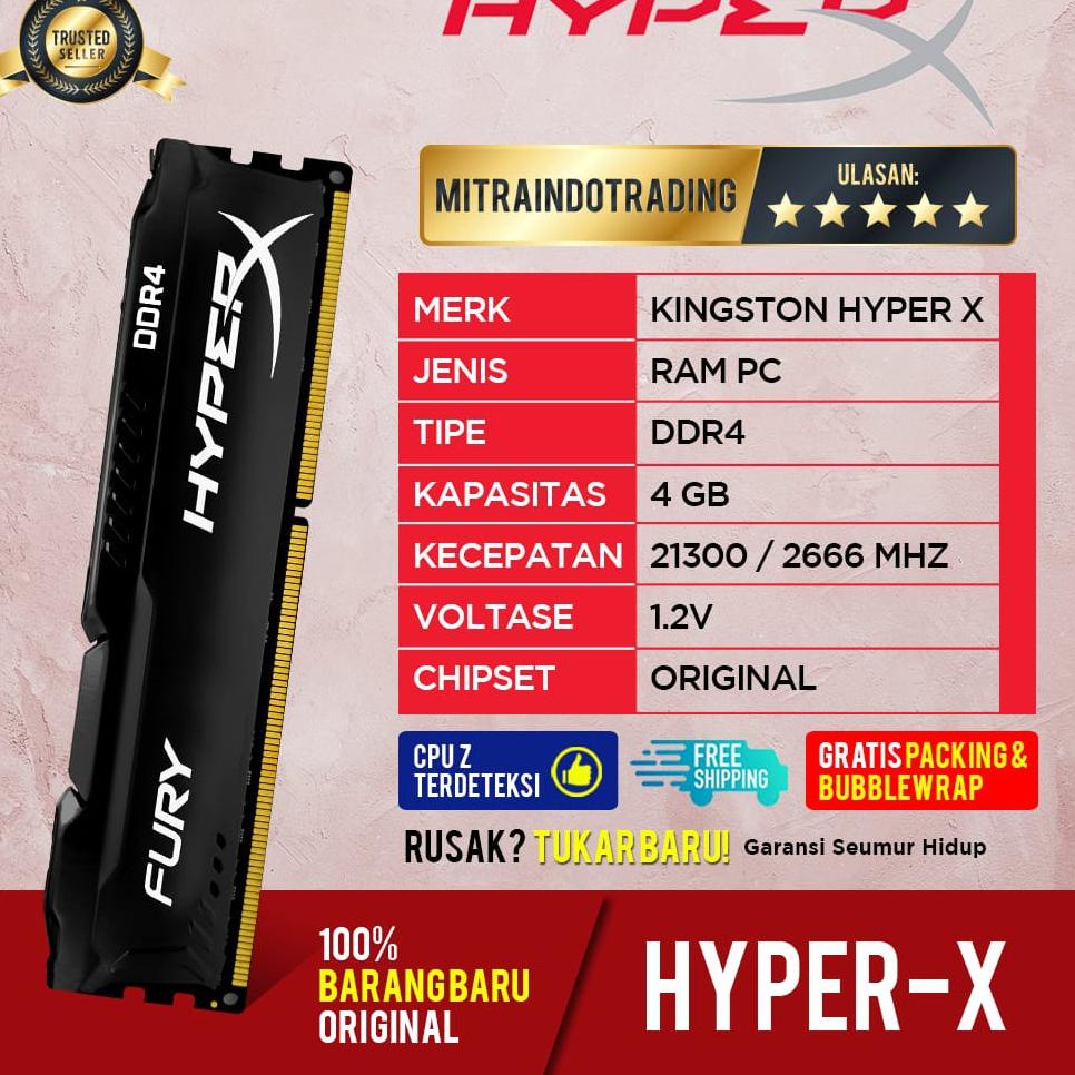 Ram KINGSTON HYPER X DDR4 4GB PC2666 LIFETIME WARRANTY Shopee Malaysia