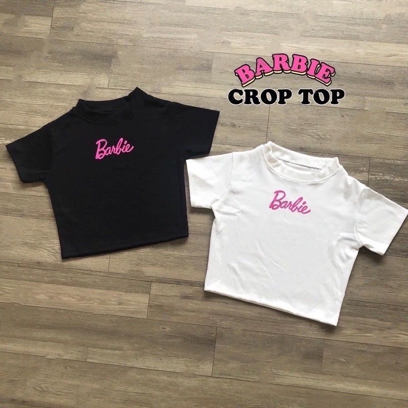 white barbie crop top