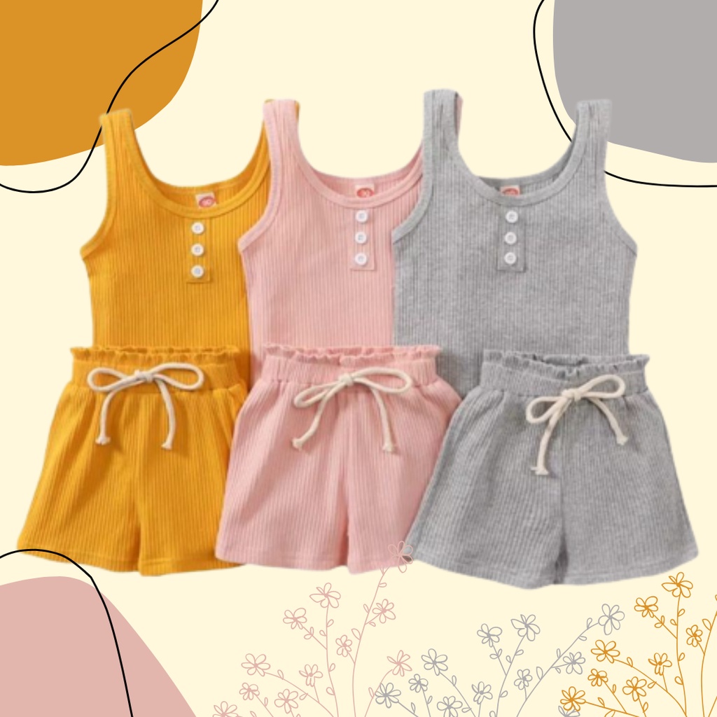 Andine RIB Children's Singlet Set / Plain Toddler Singlet Set | Shopee ...