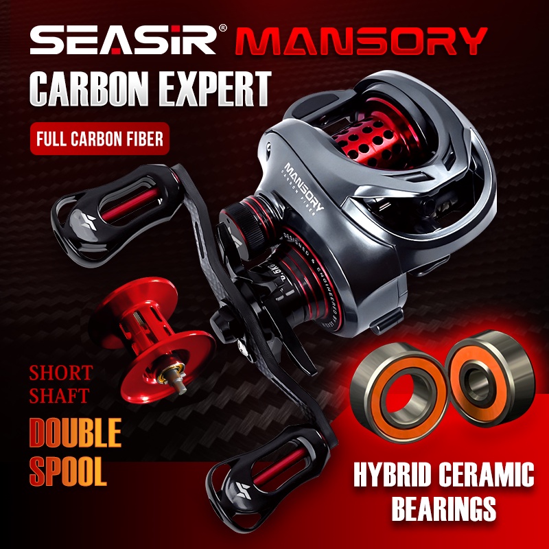 SEASIR Mansory Hybrid Ceramic Side Cover Bearings 2 Spool Baitcasting  Fishing Reel 11+1BB Gear Ratio 7.3:1 (146g)
