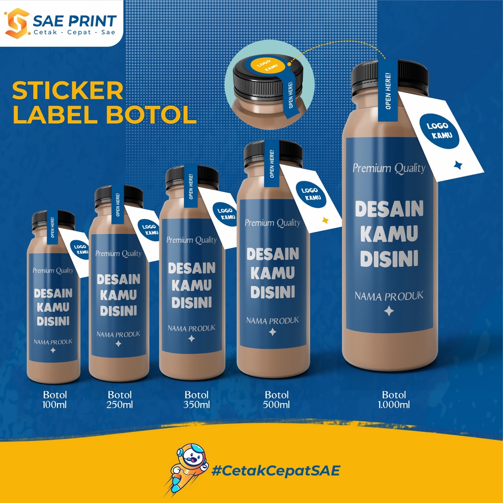 Print Sticker Label Bottle Drink Packaging Package/Seal/Neck Tag/Size