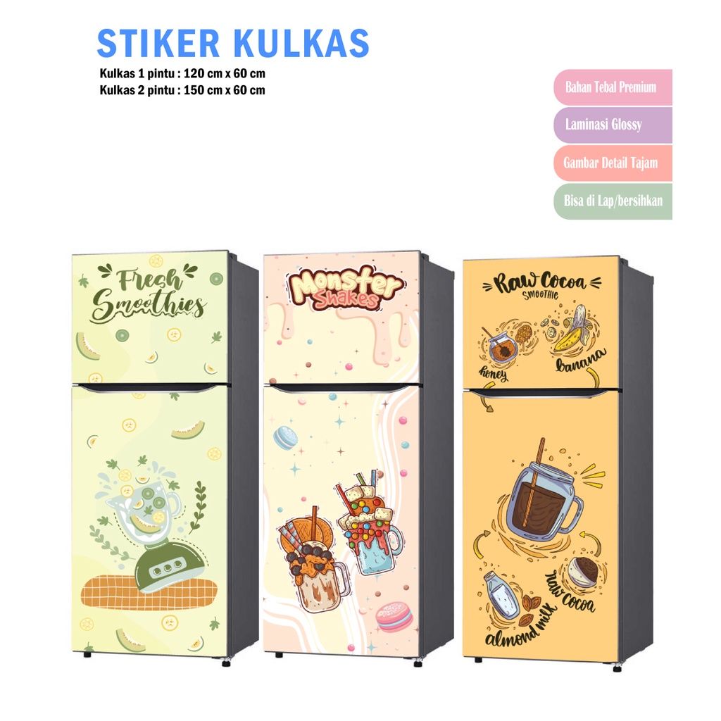 1 Door Refrigerator Sticker and 2 Door Refrigerator Sticker for Fresh ...