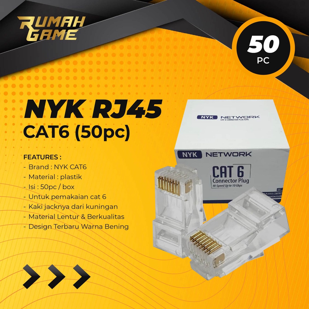 RJ45 Cat6 Original Nyk Cat6 UTP Connector/ | Shopee Malaysia