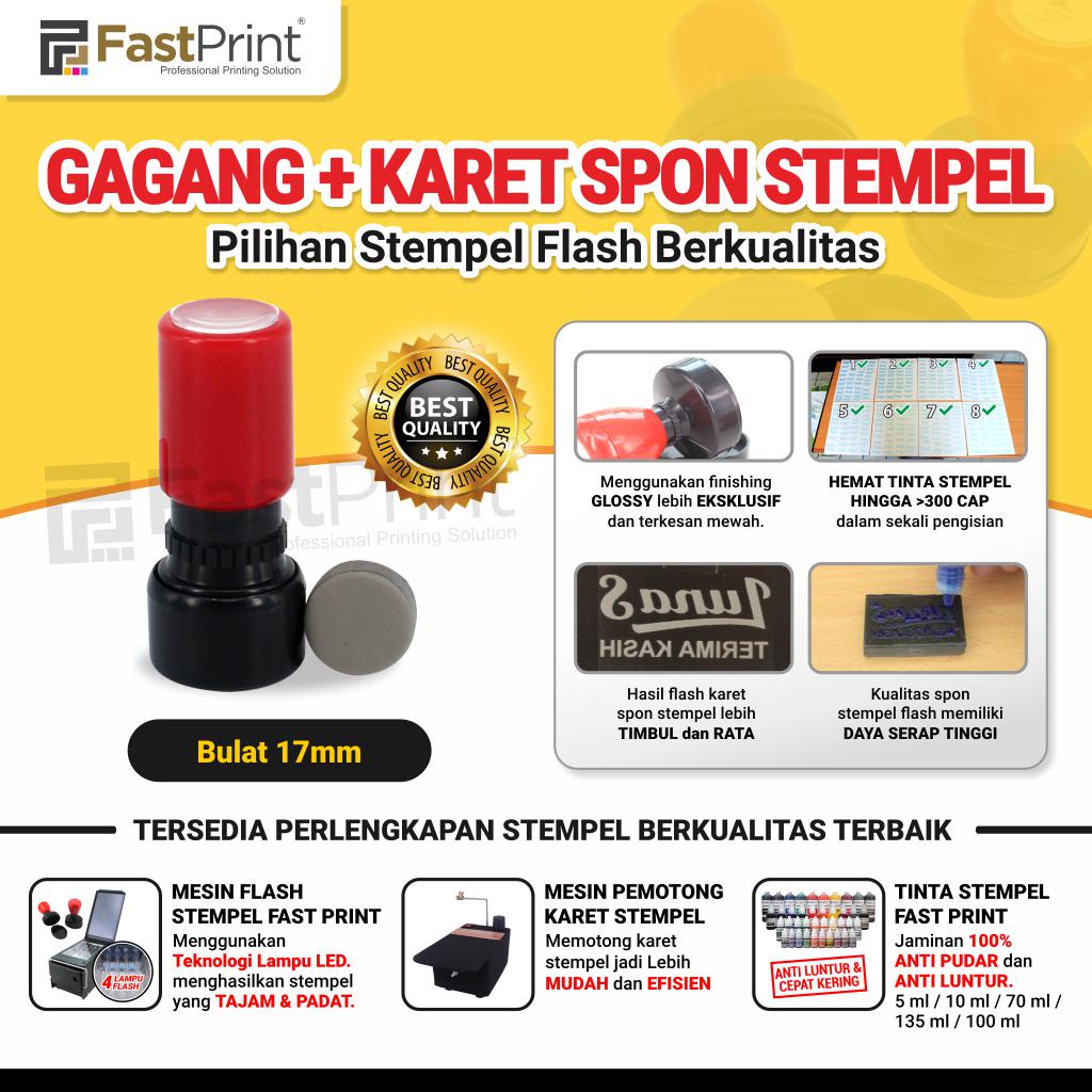 Stamp Handle Plus Rubber Stamp Flash Cut Round Size 17MM | Shopee Malaysia