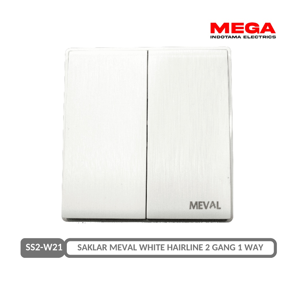 Meval Switch 2 Gang 1 Way Switch White Hairline - SS2-W21 | Shopee Malaysia