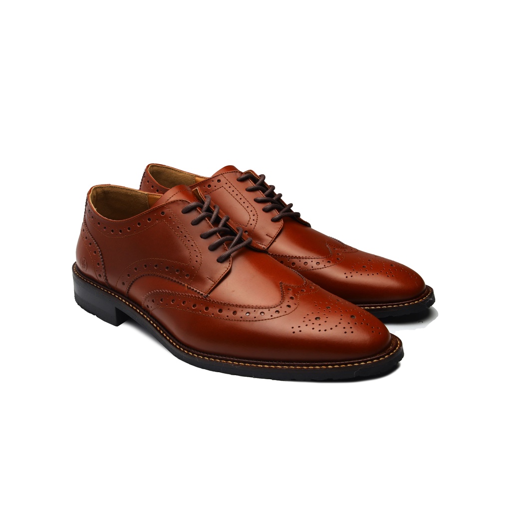 Men's Leather Derby Shoes Footstep Footwear - Zapato E.5 Brown | Shopee ...