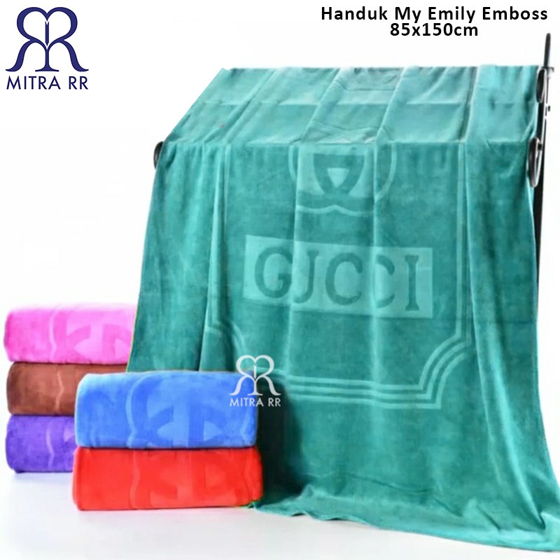 My Emily Emboss Towel 85 x 150 cm Soft Micro Fiber Bath Towel | Shopee ...