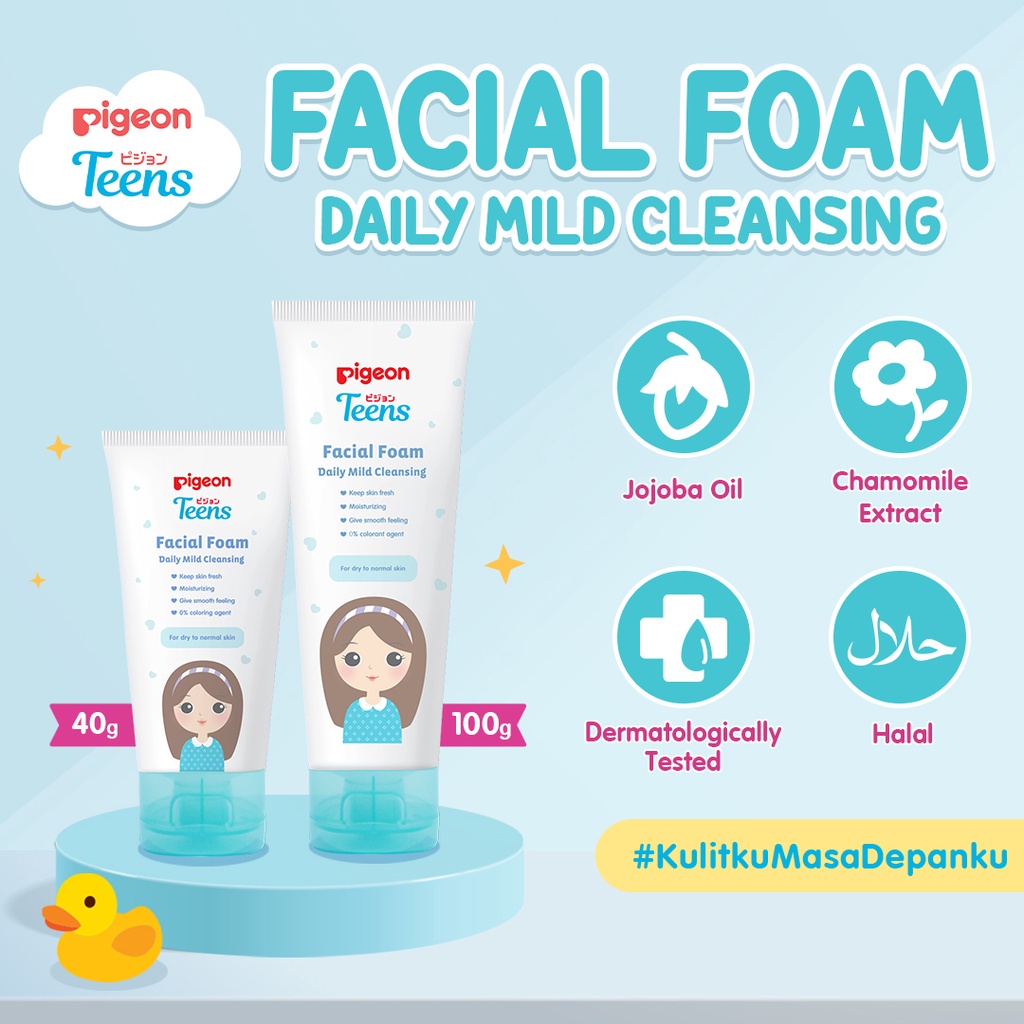original-pigeon-teens-facial-foam-daily-mild-cleansing-100g-40gr