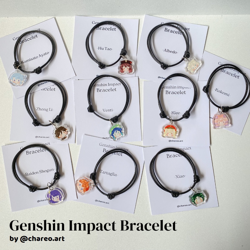 Bracelet Genshin Impact Lumineux - Lot De 7 éléments (feu, Glace, Vent, Etc.), Réglable