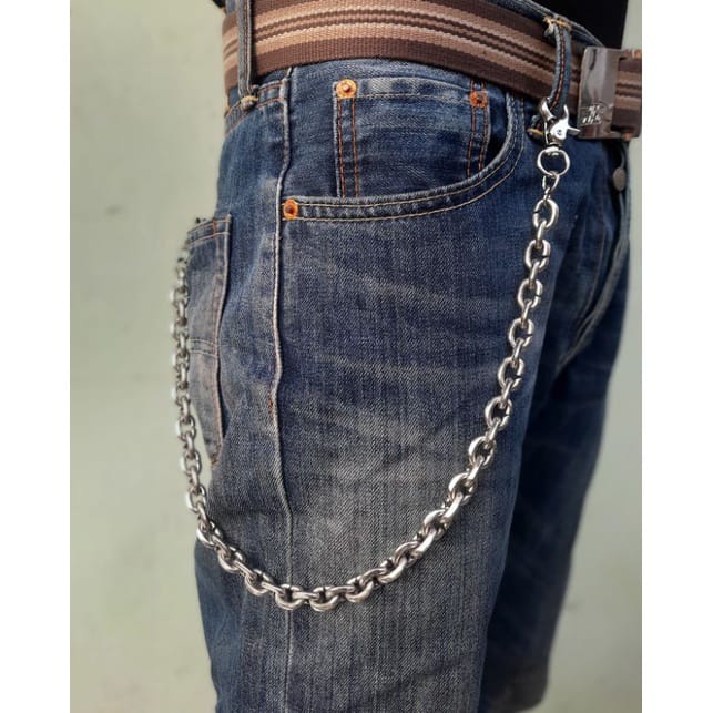 Monel Silver Steel Stainless Steel Men's Punk Wallet Chain Doesn't Fade ...