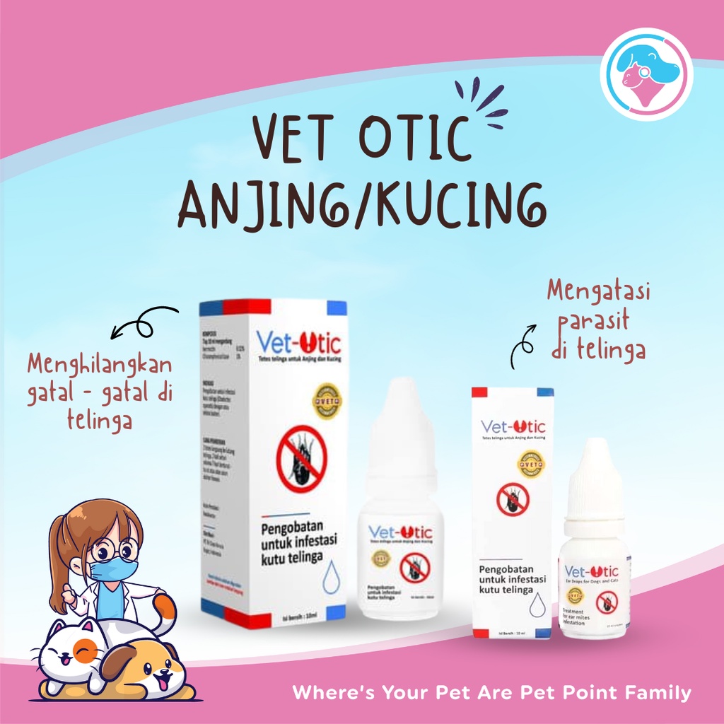 Vet OTIC Anti Flea Parasite Ear Drops For Animals Dogs Cats Ear