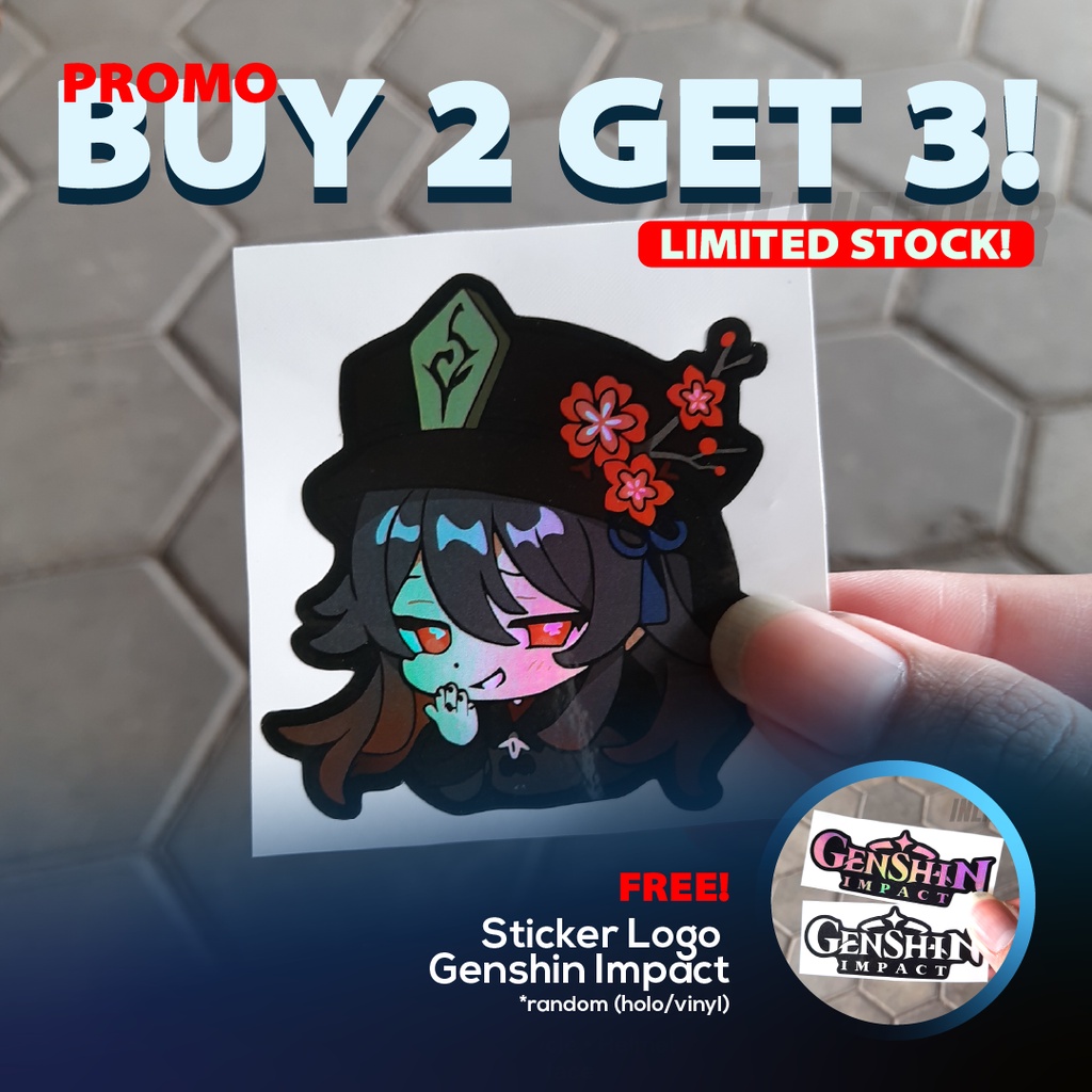 Genshin Impact Sticker Hu Tao Japanese Hutao Holographic Anime