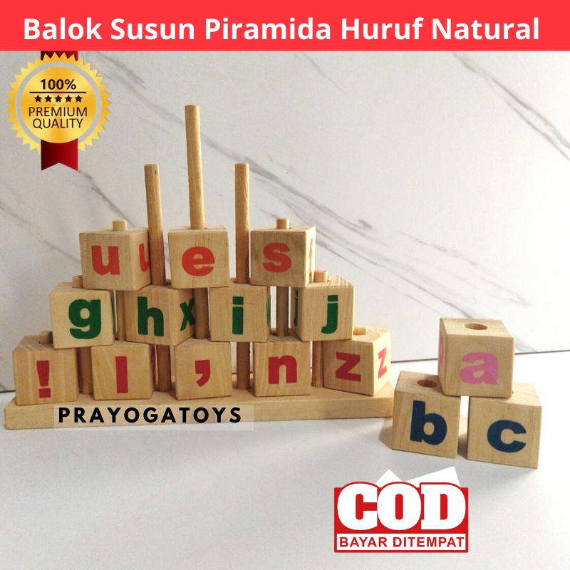 KAYU Pyramid Letter Wooden Block Toys Kindergarten Educational Toys