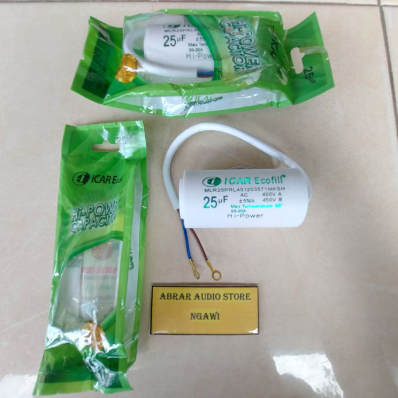 Icar Ecofill Round Capacitor 25uf/400v Water Pump Capacitor | Shopee ...