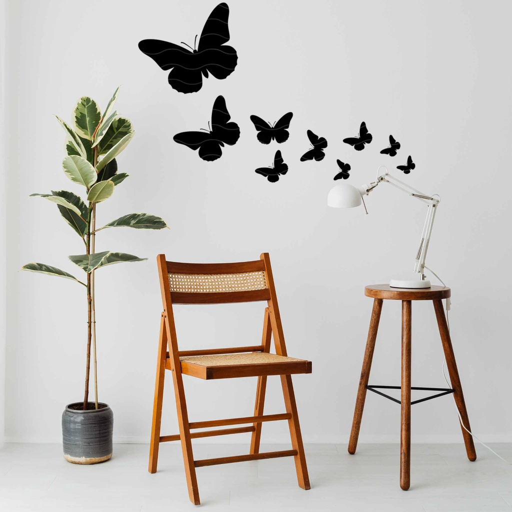 LOKAL WOODEN CREATION (3D) FLYING WOOD BUTTERFLY WALL DECORATION LOCAL ...