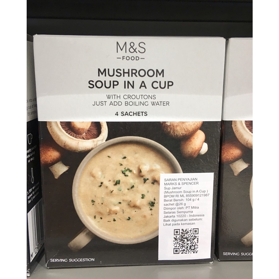 M&s marks spencer food Tomato Creamy Vegetable Mushroom Soup In a Cup