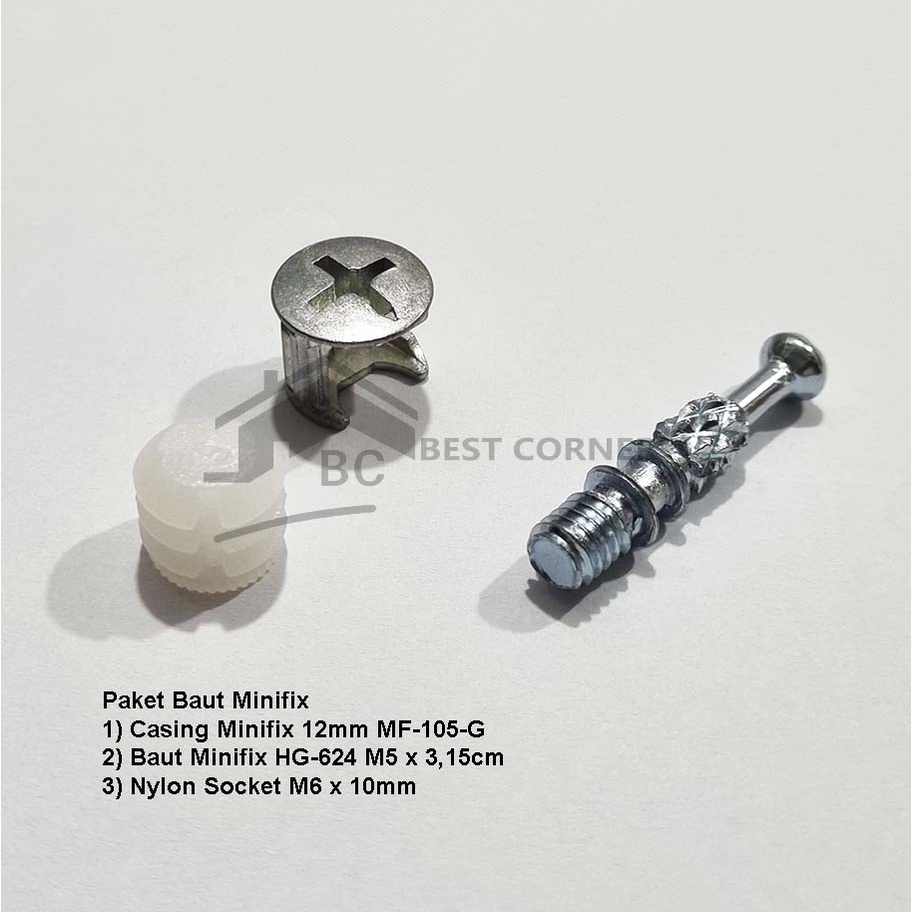 12mm Pineapple Knock Down Bolt minifix minifix set Shopee Malaysia