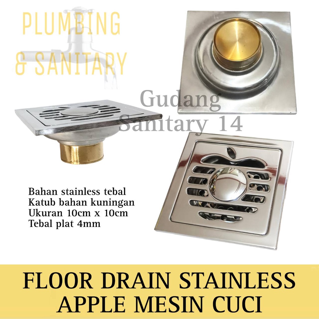 MESIN Floor Drain Apple Stainless Box Washing Machine Water Drain ...