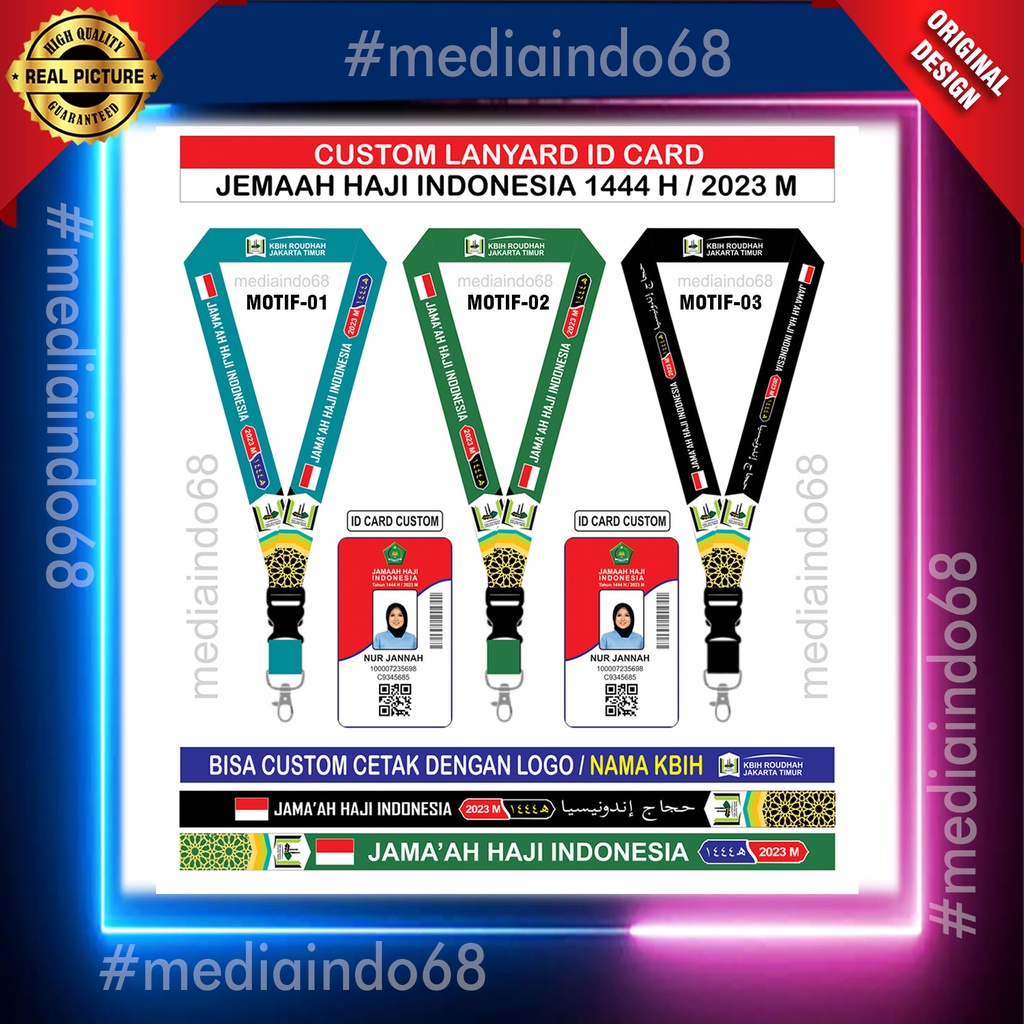 Custom Lanyard Printing ID CARD Hajj Pilgrims-Umroh 2023 (Latest Model ...